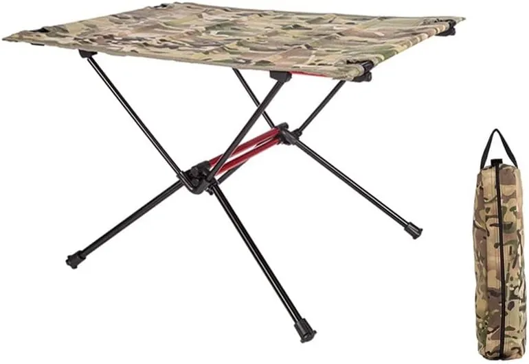 Portable Folding Table，Camping Table, Foldable Lightweight Camping Table, Compact Folding Table/Khaki/59X40X39.5Cm