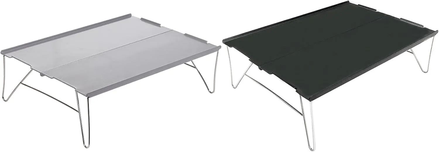 Portable Folding Table，Foldable Camping Table Camping Table Portable Folding Camping Side Table Aluminum Tables Waterproof Travel Table Fold up Lightweight Table/Black/.35 * 25 * 10.5Cm