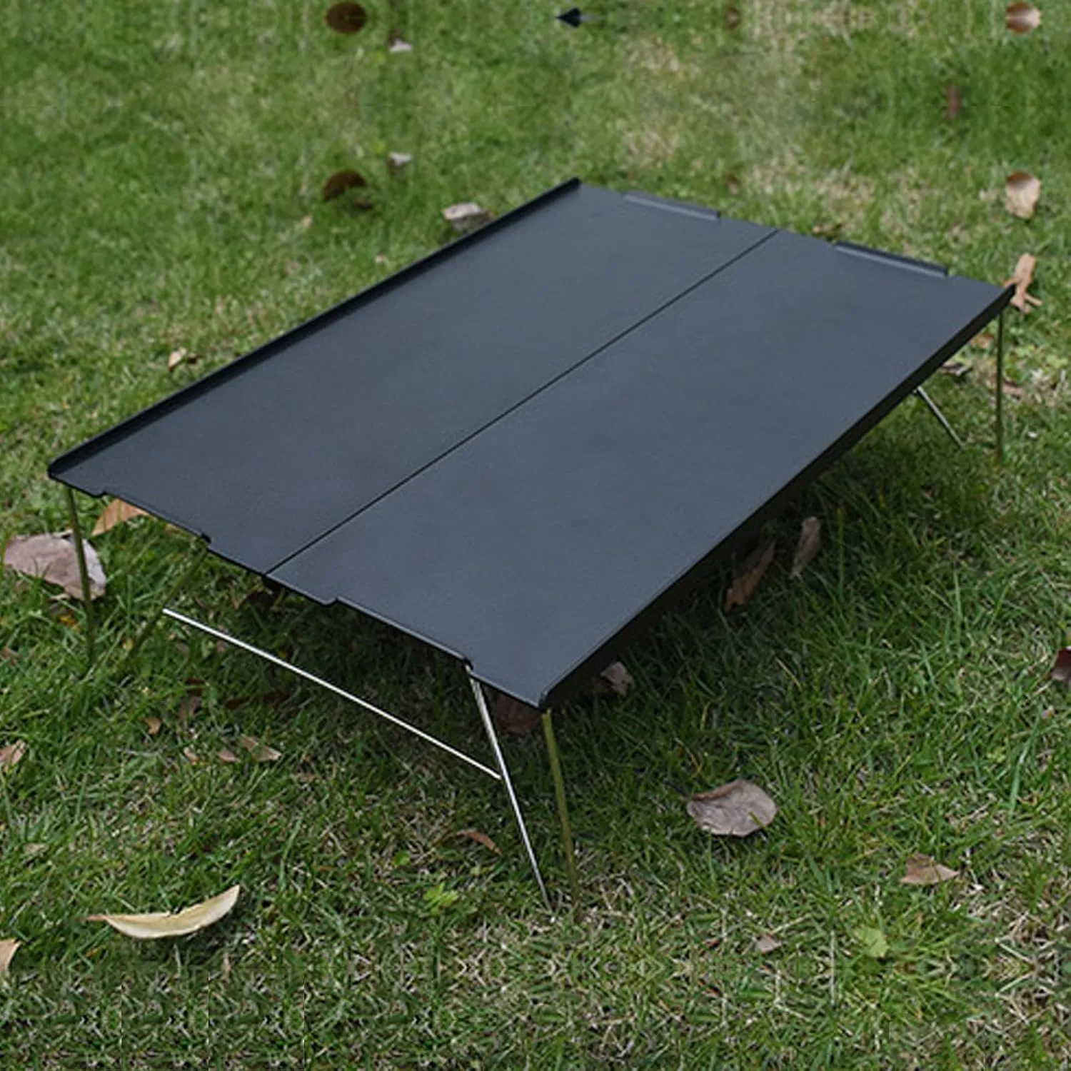 Portable Folding Table，Foldable Camping Table Camping Table Portable Folding Camping Side Table Aluminum Tables Waterproof Travel Table Fold up Lightweight Table/Black/.35 * 25 * 10.5Cm