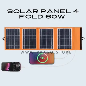 Portable solar panel 4 fold 60w fast charging