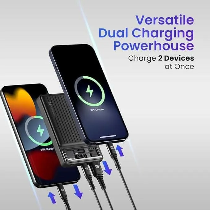 Portronics Zapcell 10K – 22.5W Fast Charging Power Bank with Dual Output & LED Indicator