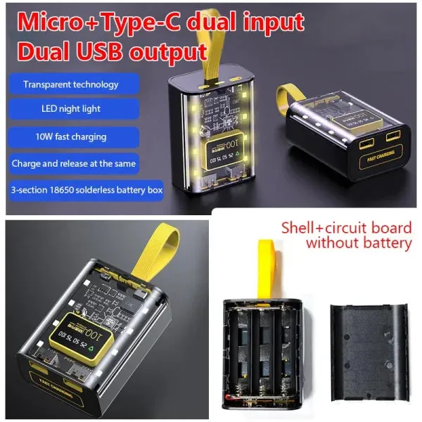 Power Bank Dual USB DIY Battery Storage Box