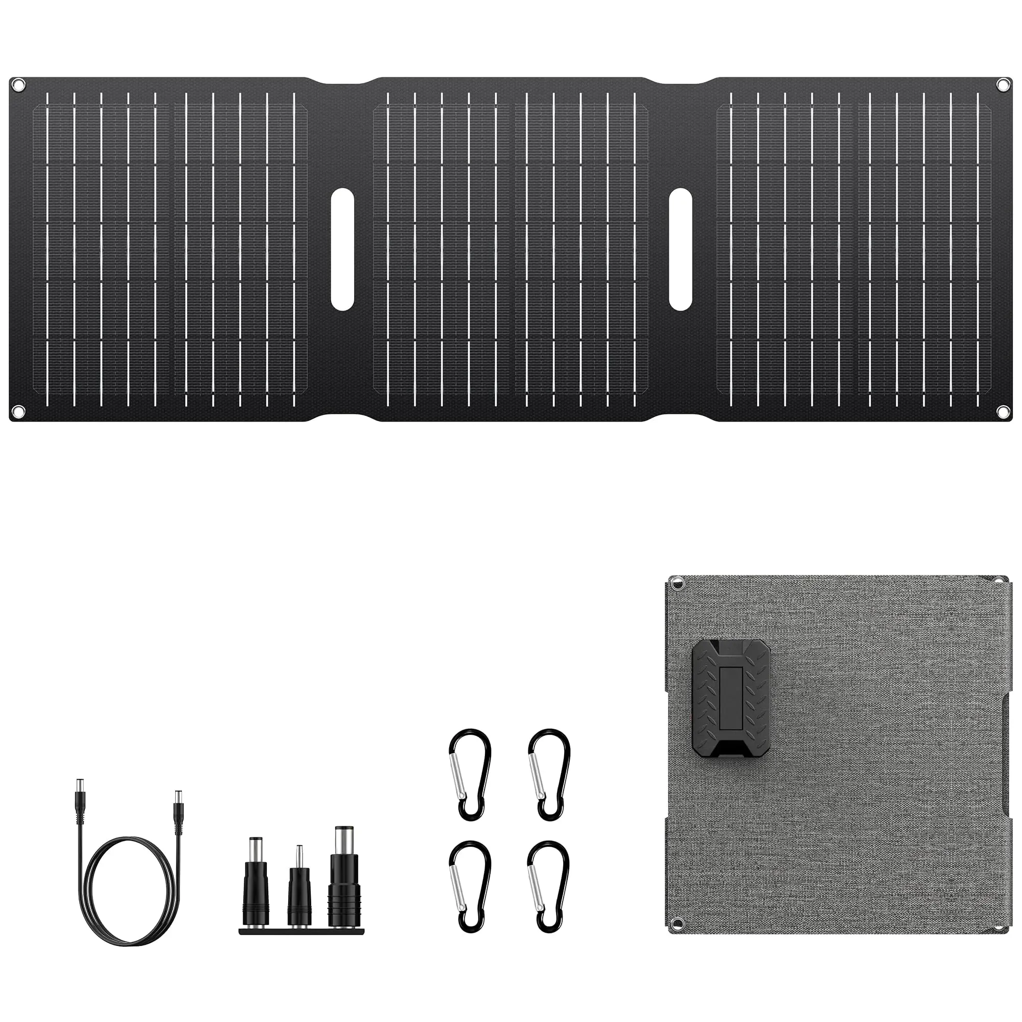 Powkey 22W Portable Solar Panel Chargers with 15W USB-A USB-C DC Output Foldable Power Emergency ETFE Panels Solar Battery Charger Compatible with Cell Phone iPad for Backpacking Camping Hiking