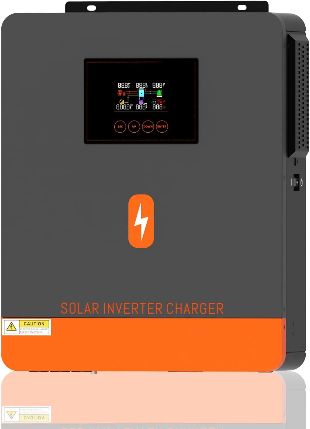 PowMr 4200W Solar Inverter, 24VDC to 220-230VAC, Off-Grid All-in-One Charger Hybrid Inverter with 120A MPPT Solar Charge Controller, Max PV Power 6200W Input, Work for 24V Lead Acid & Lithium Battery