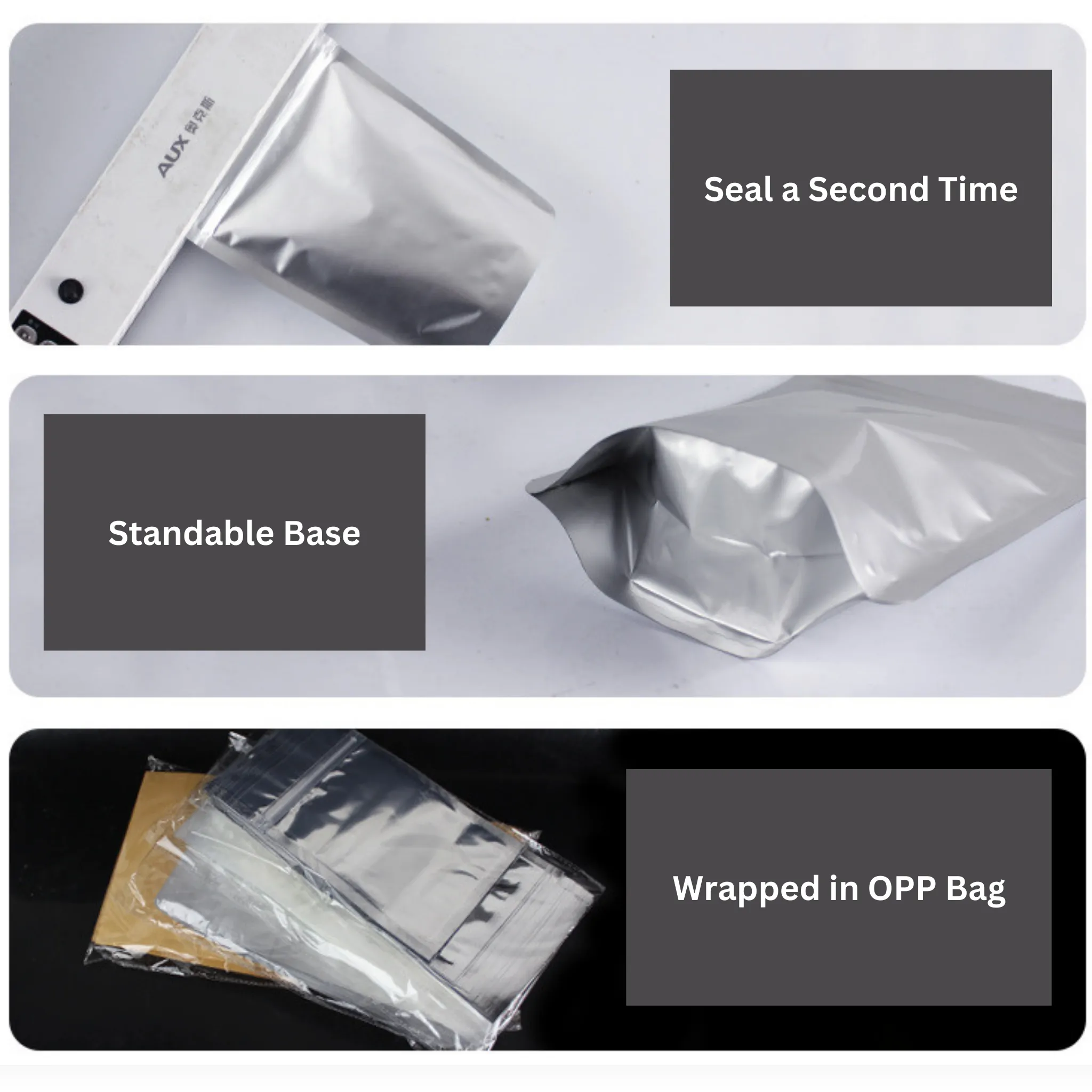Premium 130 X 180mm   40mm Stand Up Double Aluminium Foil Zip Lock Bags- Get The Best Zip Lock Aluminum Foil Bag Near You