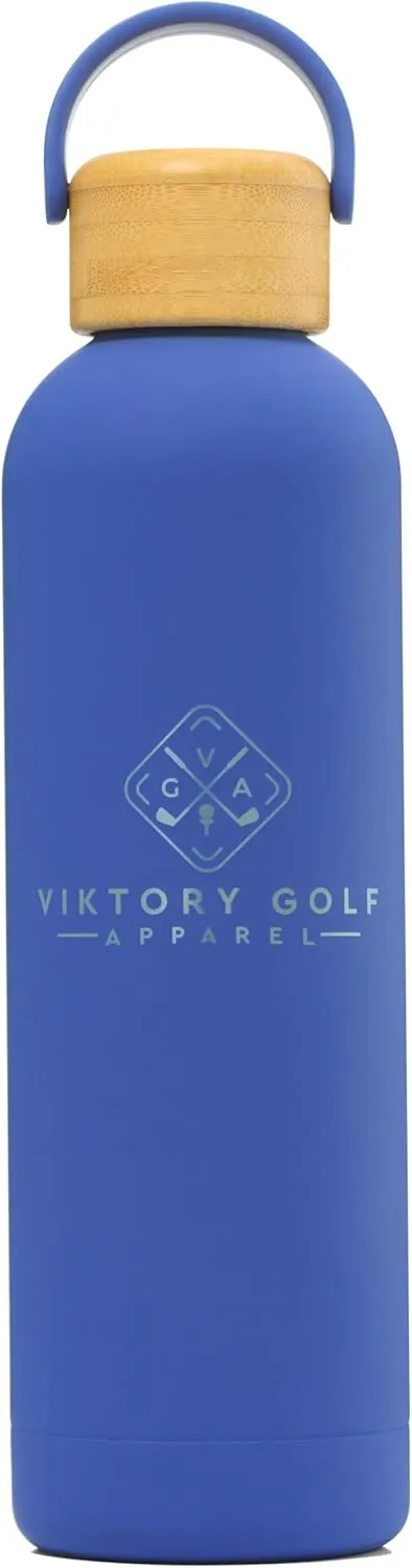 Premium, Double-Walled, Vacuum Sealed, Insulated Water Bottle - 25 oz (750 ml) with Carry Handle (Indigo Blue)