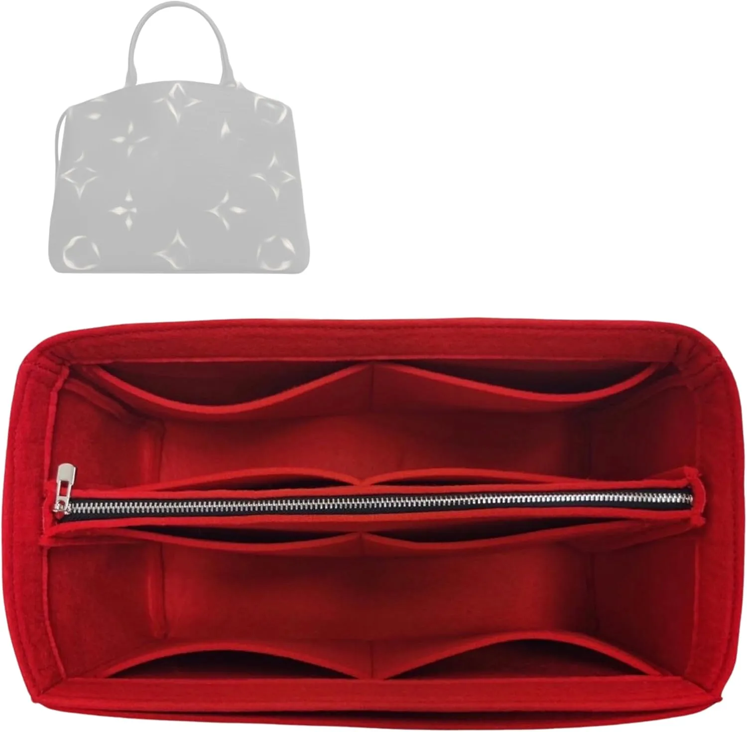 Premium Purse Organizer compatible with Lv Petit/Grand Palais Bag Organizer Insert - Handmade 2mm Felt Liner, Perfect Fit Double-Layered Base (Bubblegum, For Petit Palais)