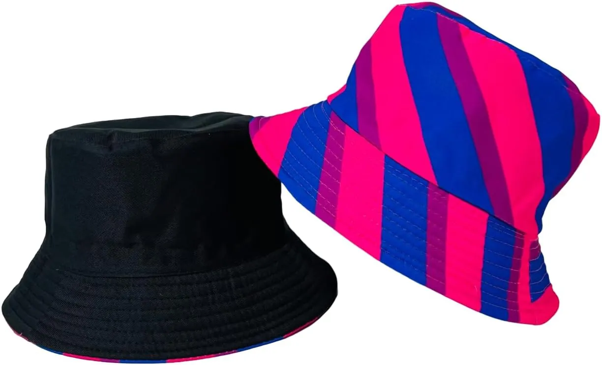 Pride Unisex Bucket Hat Reversible Double-Side-Wear Packable for Travel, Outdoors, and Beach