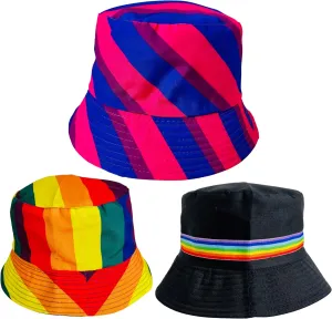 Pride Unisex Bucket Hat Reversible Double-Side-Wear Packable for Travel, Outdoors, and Beach