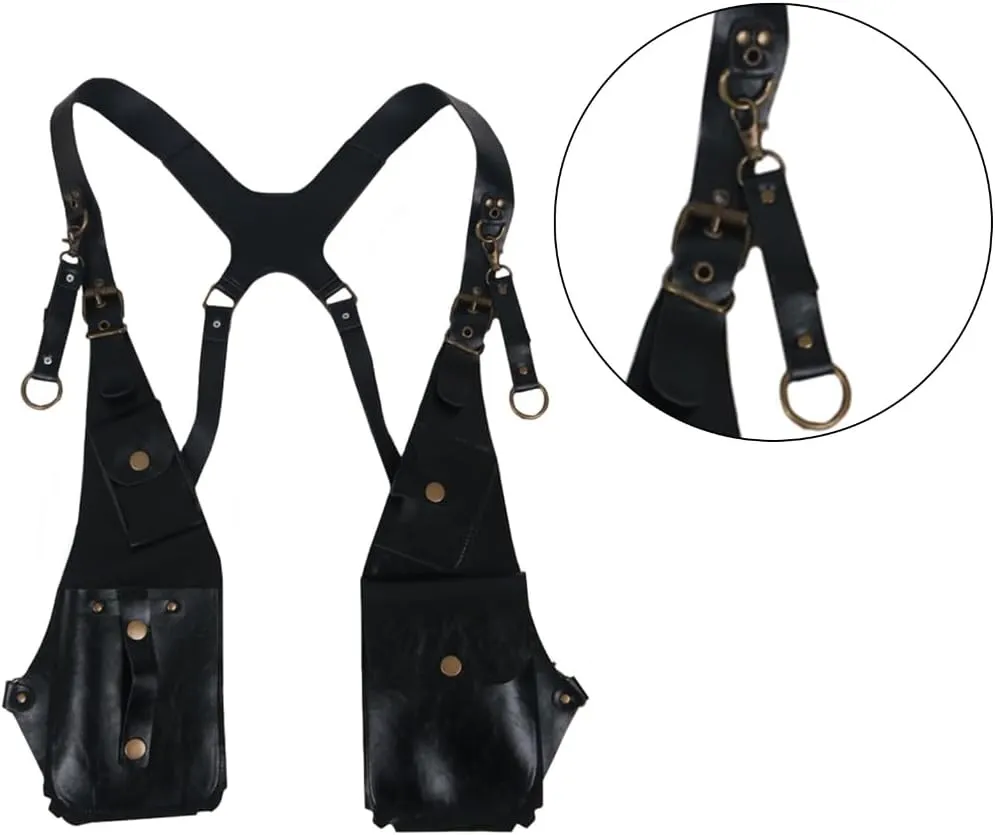 PU Leather Shoulder Harness Bag for Men Women Phone Wallet Case Underarm Strap Wallet Double Shoulder Holsters Pouch