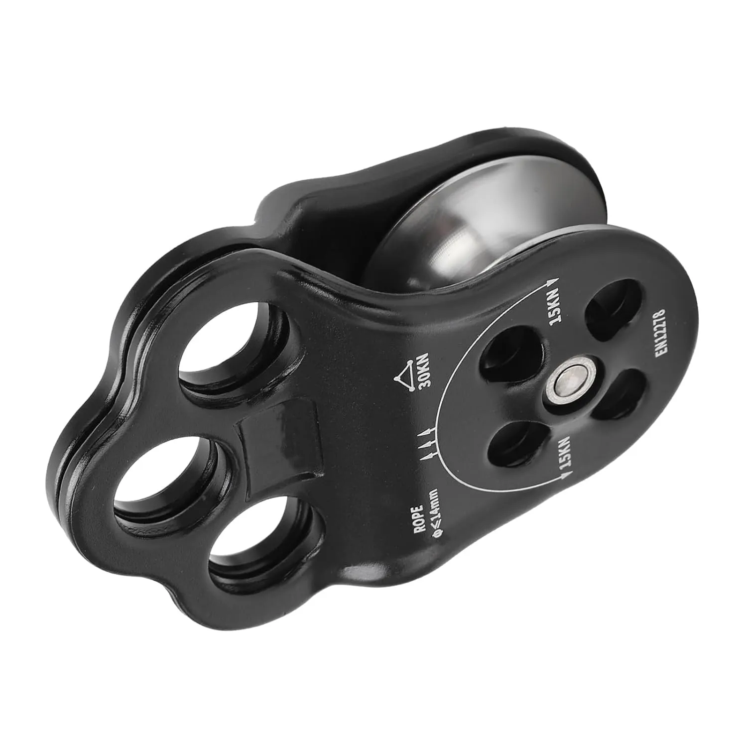 Pulley, Tree Climbing Gear 30KN Aviation Aluminum with 3 Hole Climbing Gear for