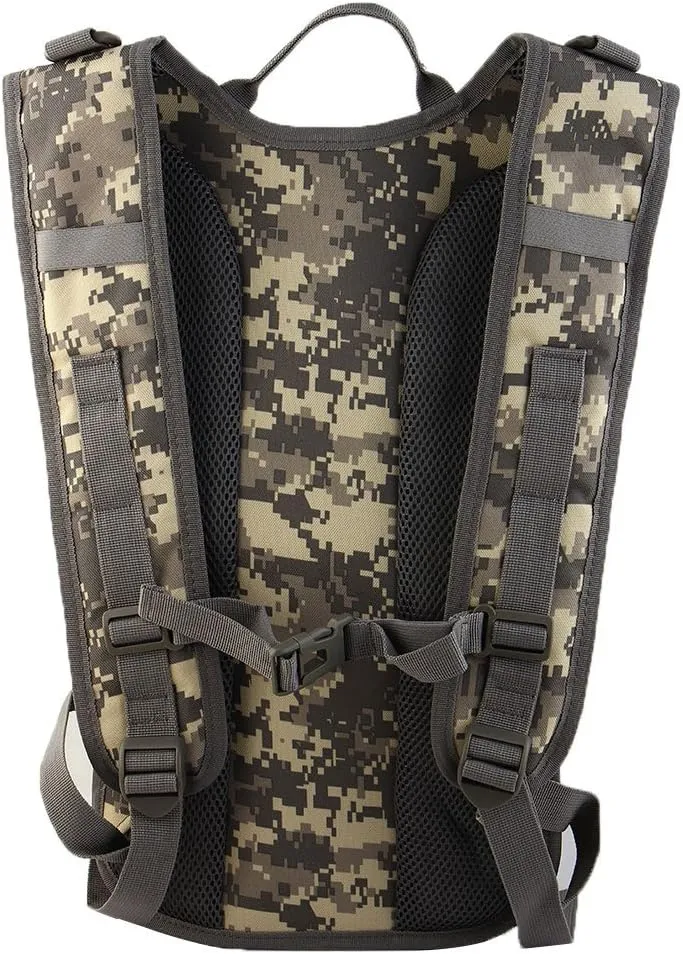Qtqgoitem Outdoor Bicycle Traveling Hiking Camping Running Cycling Backpack Hydration Bladder Pack ACU Camouflage Color (Model: 880 e28 4fc 1dd 85b)