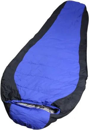 Qtqgoitem Outdoor Camping Foldable Zippered Mummy Shaped Sleeping Bag Blue Black (Model: 736 4ad 8e6 396 544)