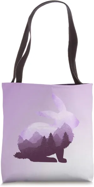 Rabbit Bunny Hare Double Exposure Surreal Wildlife Animal Tote Bag