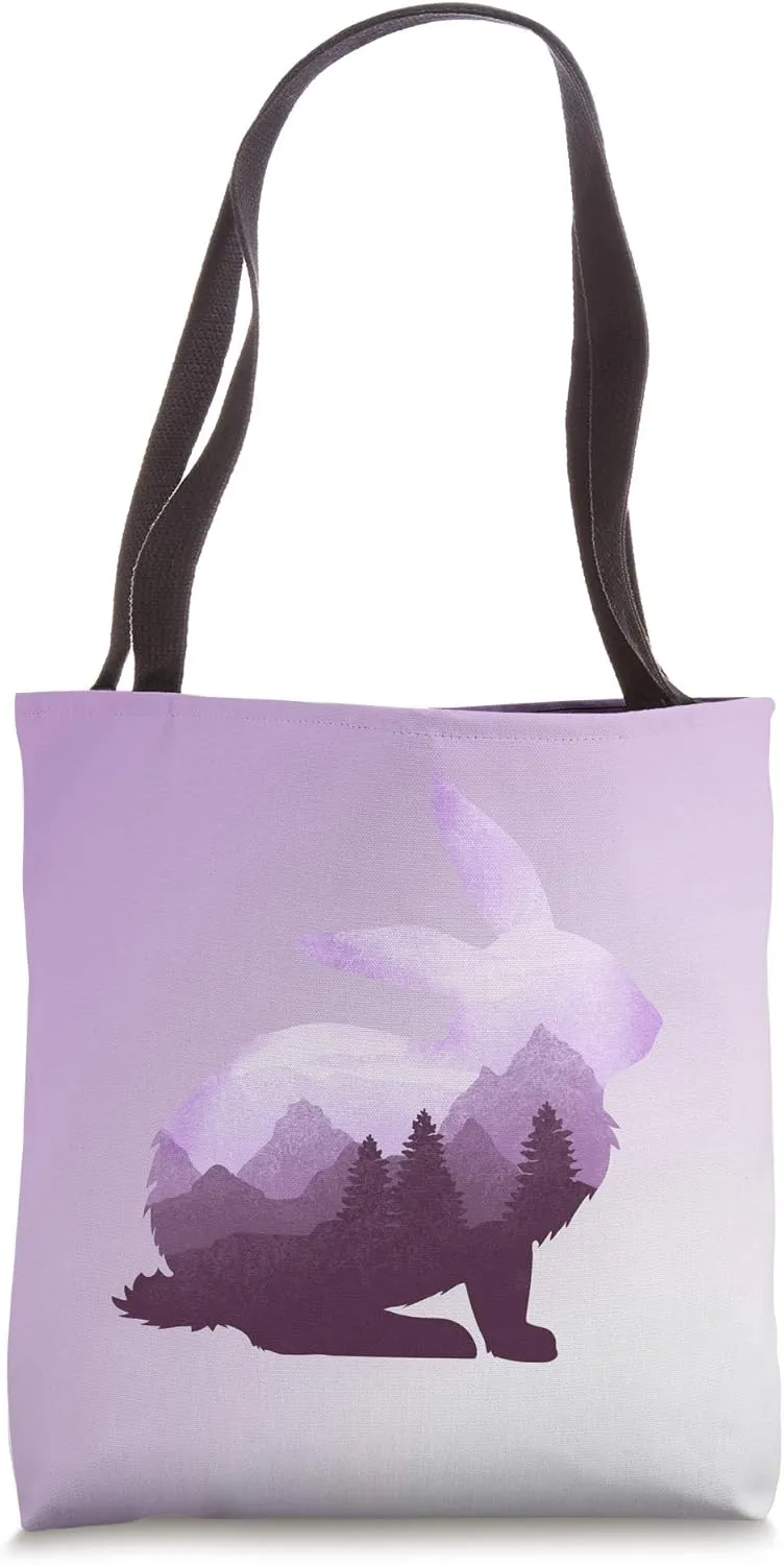 Rabbit Bunny Hare Double Exposure Surreal Wildlife Animal Tote Bag