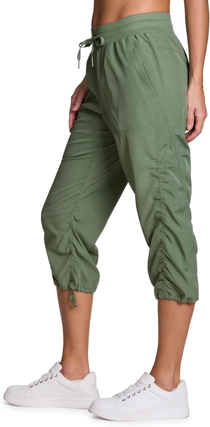 RBX Active Capri Pants for Women Joggers Stretch Lightweight Women’s Casual Pant Capri with Drawstring