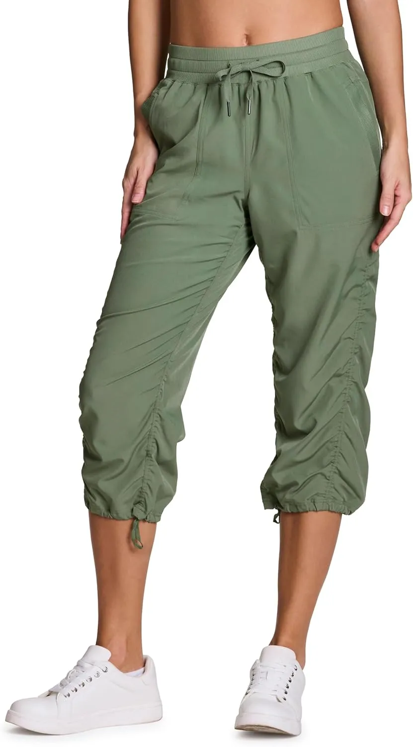 RBX Active Capri Pants for Women Joggers Stretch Lightweight Women’s Casual Pant Capri with Drawstring