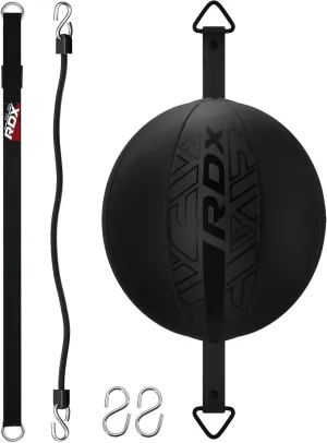RDX Double End Bag Boxing, 70CM Reflex Speed Ball with 48” Stretchable Bungee Cord, Maya Hide Leather Lightweight Punching Rebound Ball for Striking MMA Muay Thai Training, Home Gym Workouts