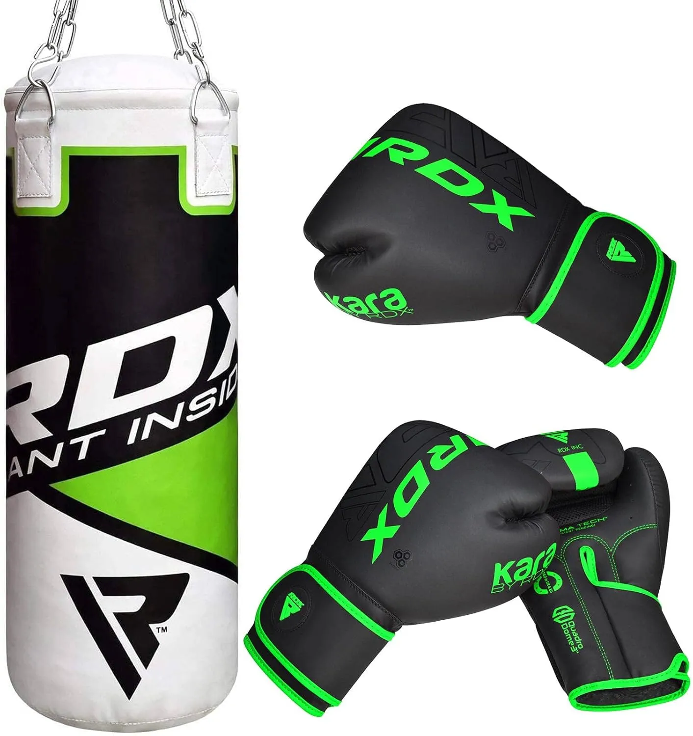 RDX Kids Punching Bag 2FT with Punch Gloves, Unfilled Boxing Set, Non Tear Maya Hide Leather Junior Hanging Bag, Kickboxing MMA Grappling Muay Thai Karate Taekwondo BJJ Training