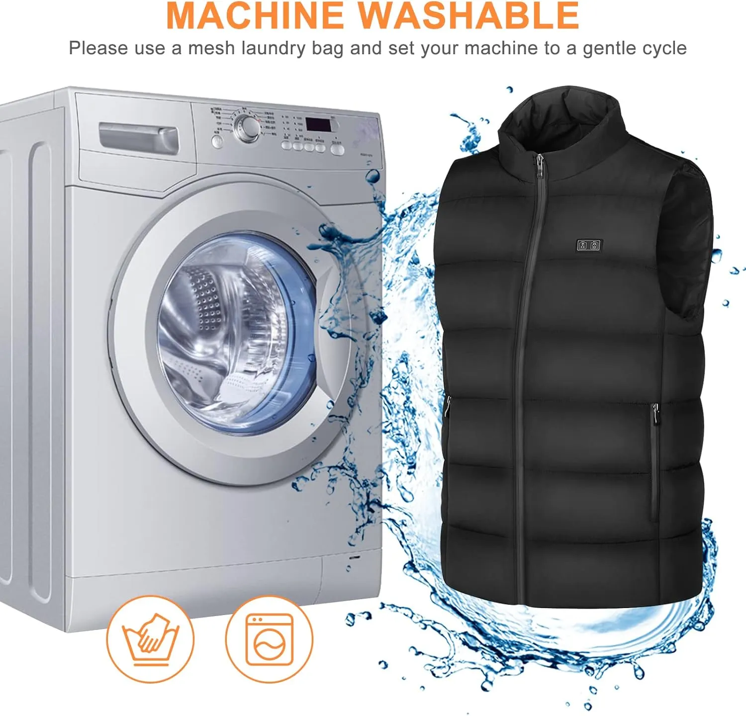 Rechargeable Heated Vest with Battery Pack for Men Women,3 Heating Levels 8 Heating Zones Lightweight Warming Jacket