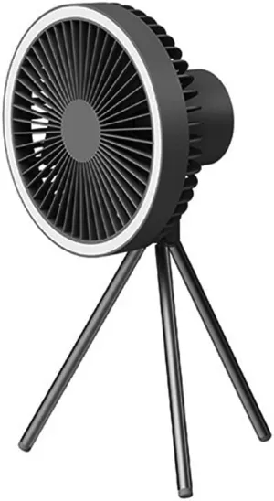 Rechargeable Portable Fan Camping Fan with Light & Hooks 10000mAh 27H Working Time USB Fan Dual Use with Tripod 3 Speeds 3 Timed Mini Fans for Tents Travel Outdoor Camping (LUOOV Fans, 10000mA)