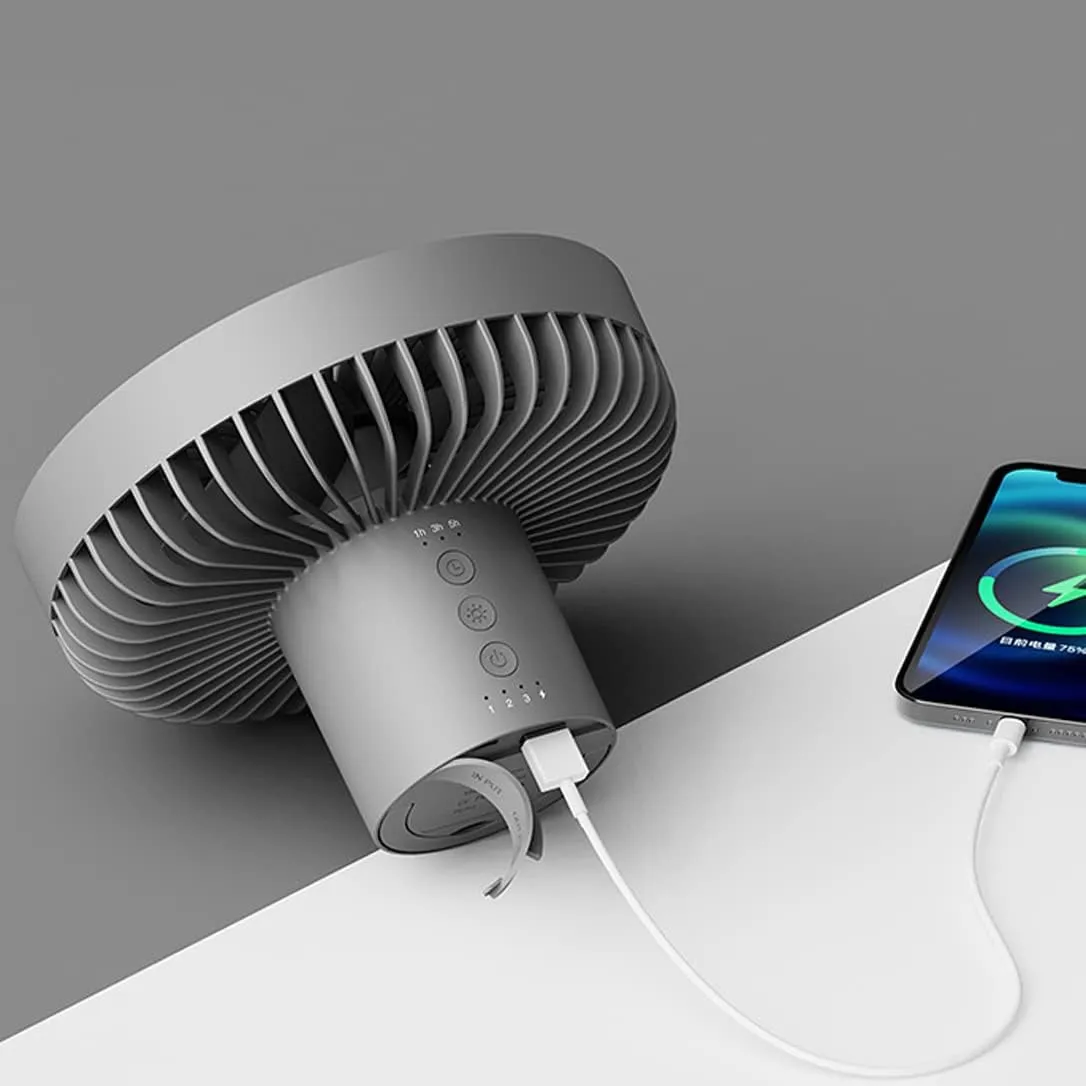 Rechargeable Portable Fan Camping Fan with Light & Hooks 10000mAh 27H Working Time USB Fan Dual Use with Tripod 3 Speeds 3 Timed Mini Fans for Tents Travel Outdoor Camping (LUOOV Fans, 10000mA)