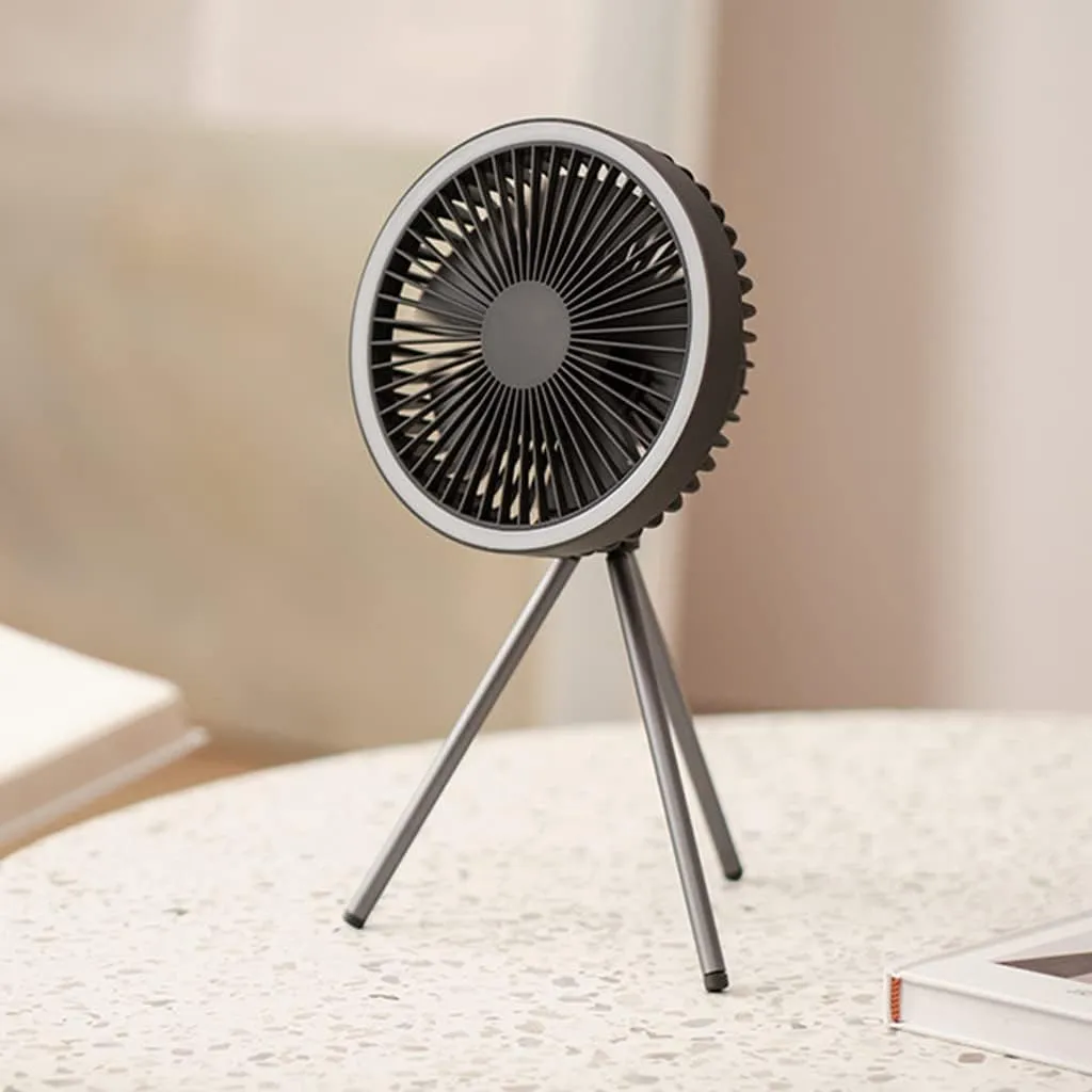 Rechargeable Portable Fan Camping Fan with Light & Hooks 10000mAh 27H Working Time USB Fan Dual Use with Tripod 3 Speeds 3 Timed Mini Fans for Tents Travel Outdoor Camping (LUOOV Fans, 10000mA)