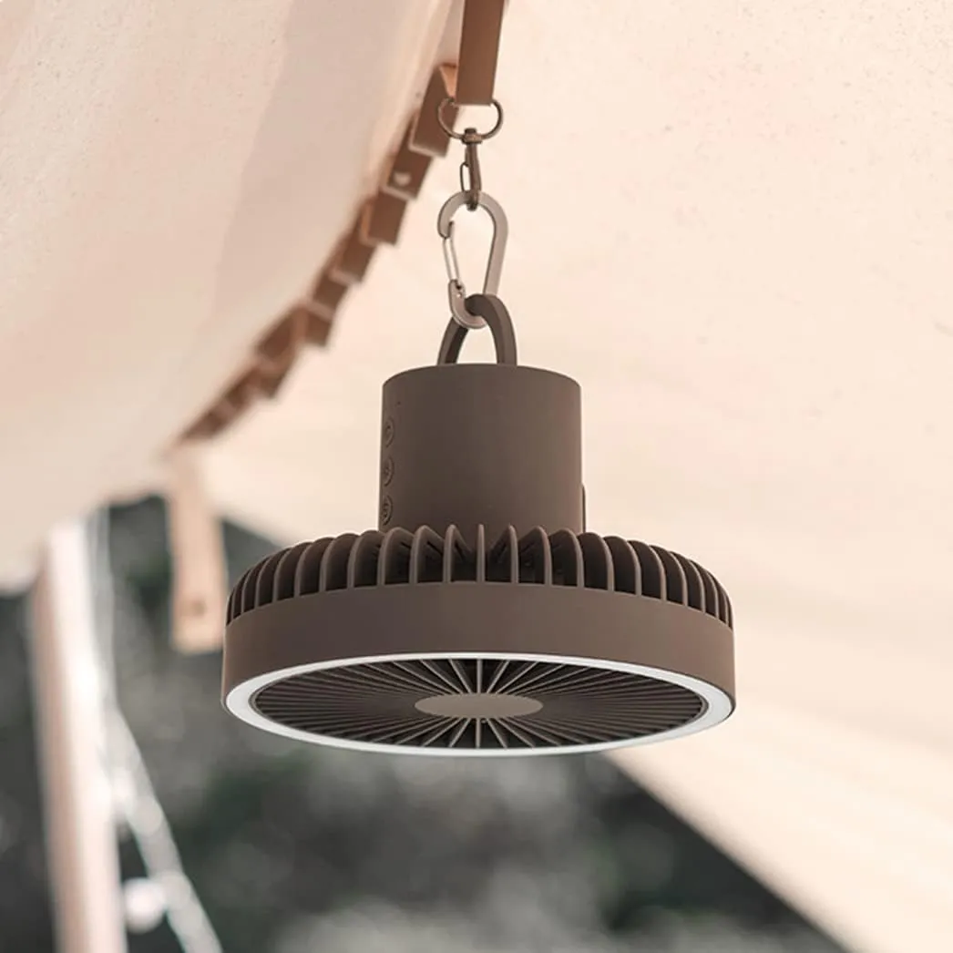 Rechargeable Portable Fan Camping Fan with Light & Hooks 10000mAh 27H Working Time USB Fan Dual Use with Tripod 3 Speeds 3 Timed Mini Fans for Tents Travel Outdoor Camping (LUOOV Fans, 10000mA)