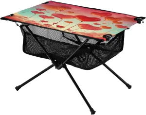 Red Graffiti Heart Pattern Portable Camping Table,Outdoor Folding Table,Beach Table,Suitable for Camping,Hiking,Picnic