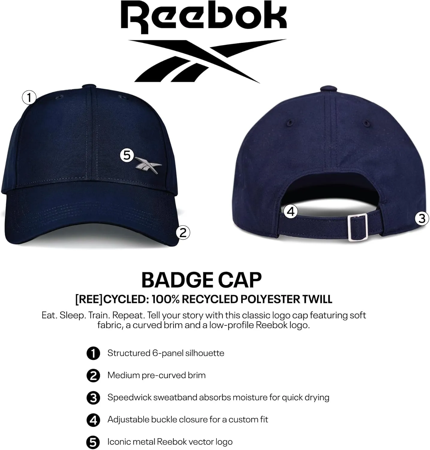 Reebok Women's Badge Hat | Golf | Tennis | Court | Performance | Breathable | Lightweight | Quick Drying | Sun Protection