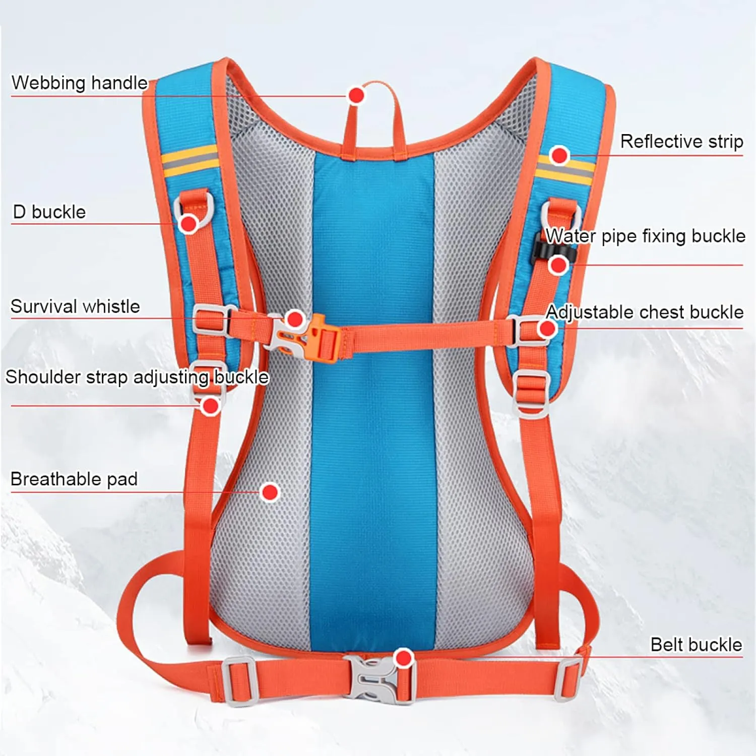 REEBOW GEAR Cycling Hydration Packs Hydration Backpack Running Backpack for Running Hiking Cycling Climbing,Red