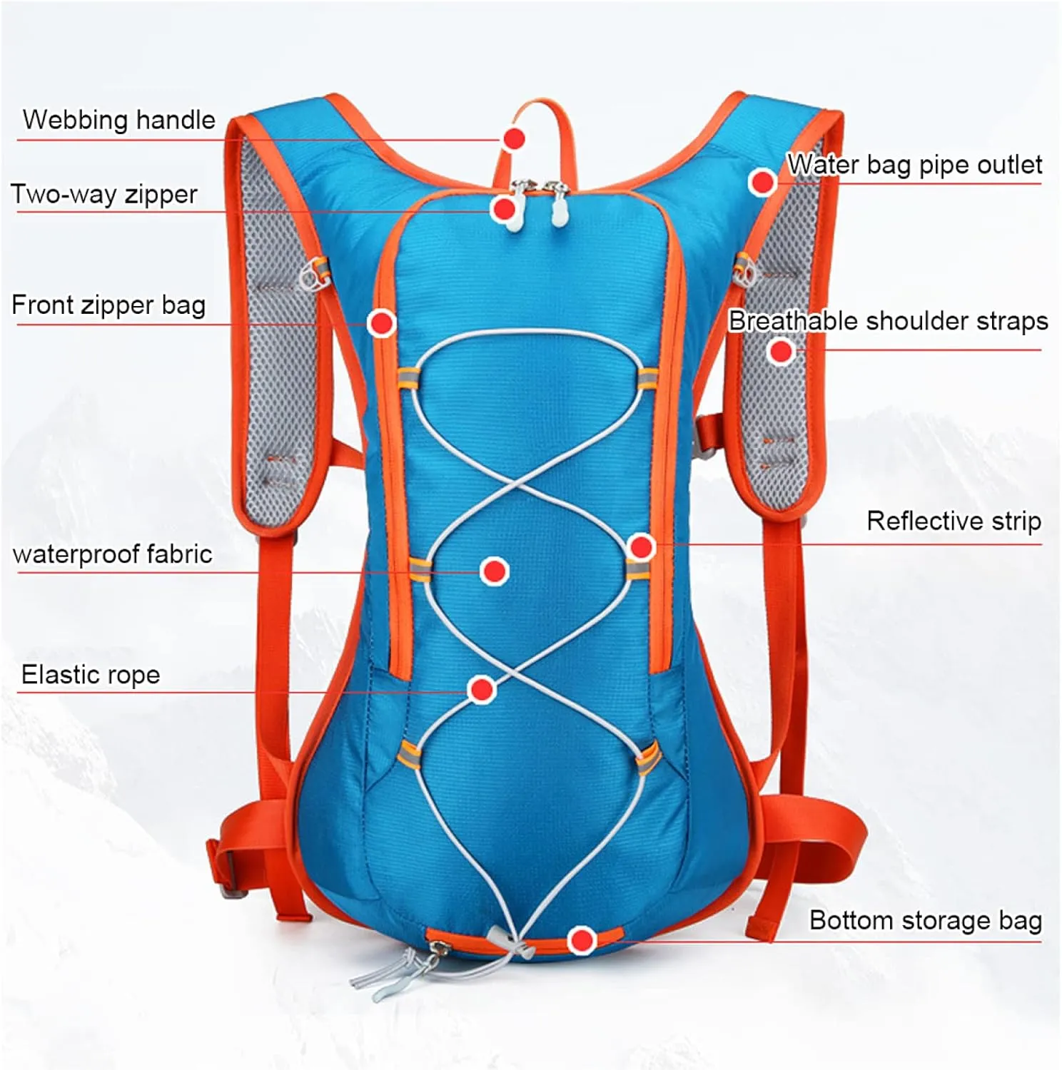 REEBOW GEAR Cycling Hydration Packs Hydration Backpack Running Backpack for Running Hiking Cycling Climbing,Red
