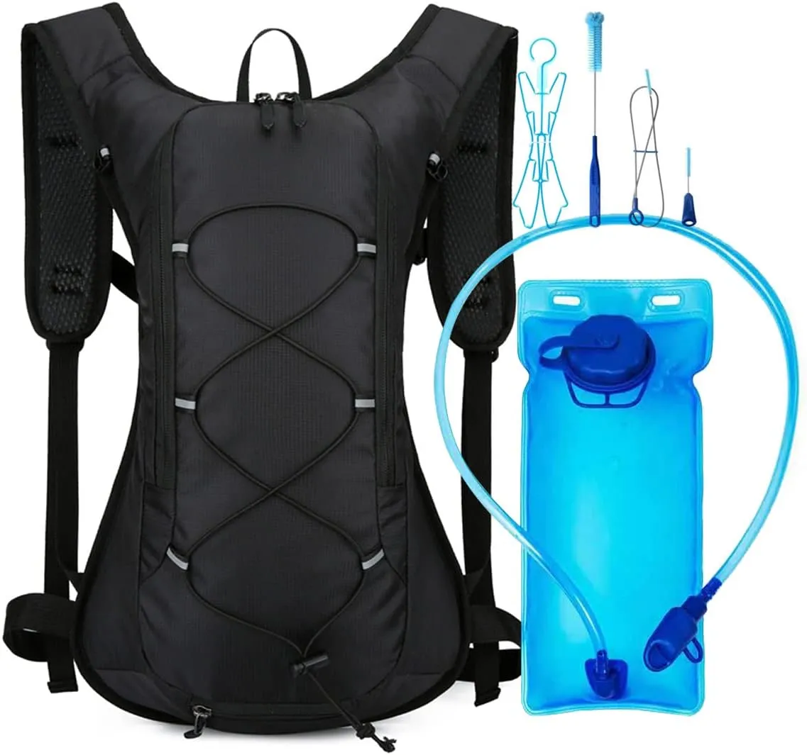 REEBOW GEAR Cycling Hydration Packs,Water Bladder Cleaning kit,Hydration Backpack Suitable for Running, Cycling and Mountaineering,Black