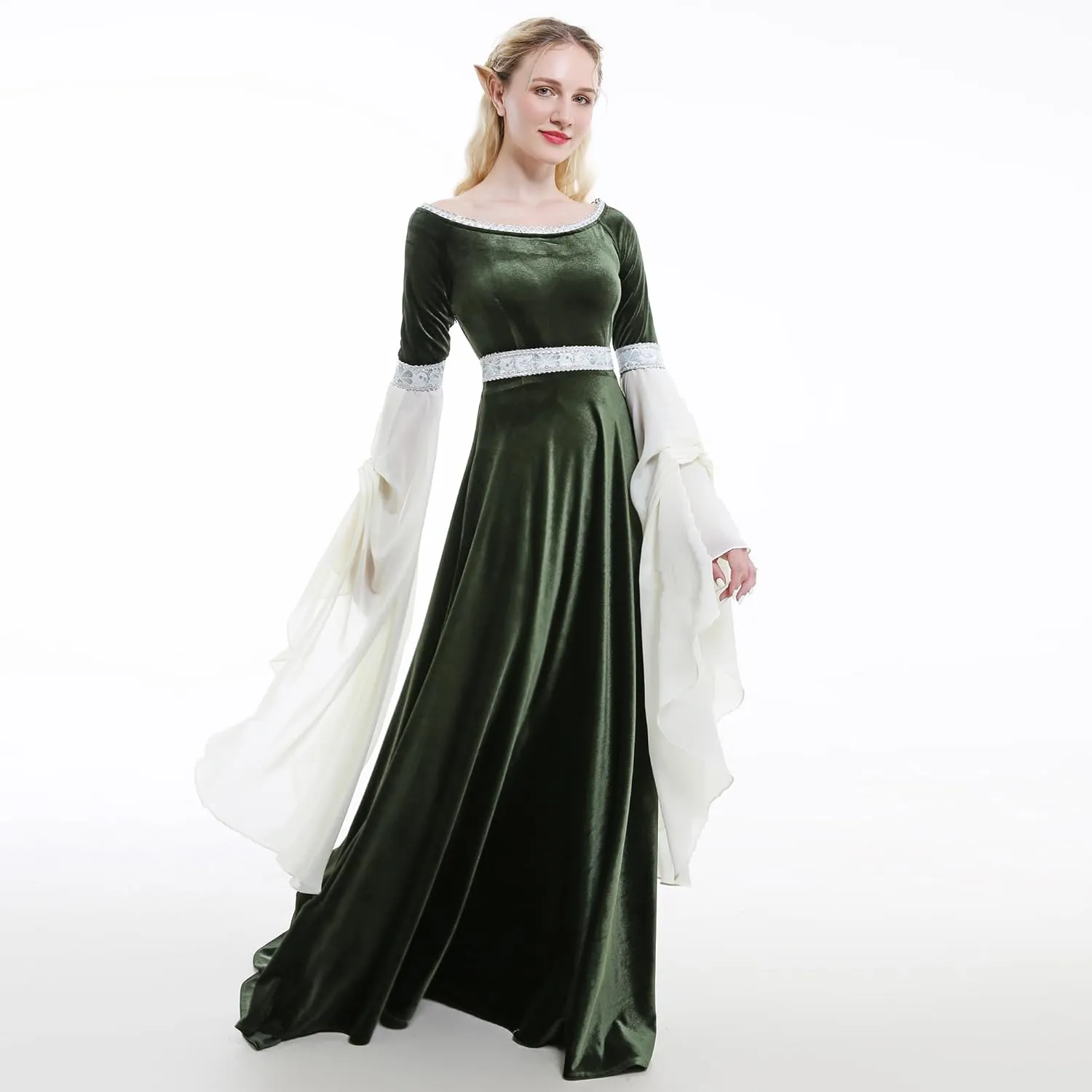 Renaissance Dress Women Retro Velvet Gown Medieval Costume Handmade Fantasy Medieval Dress
