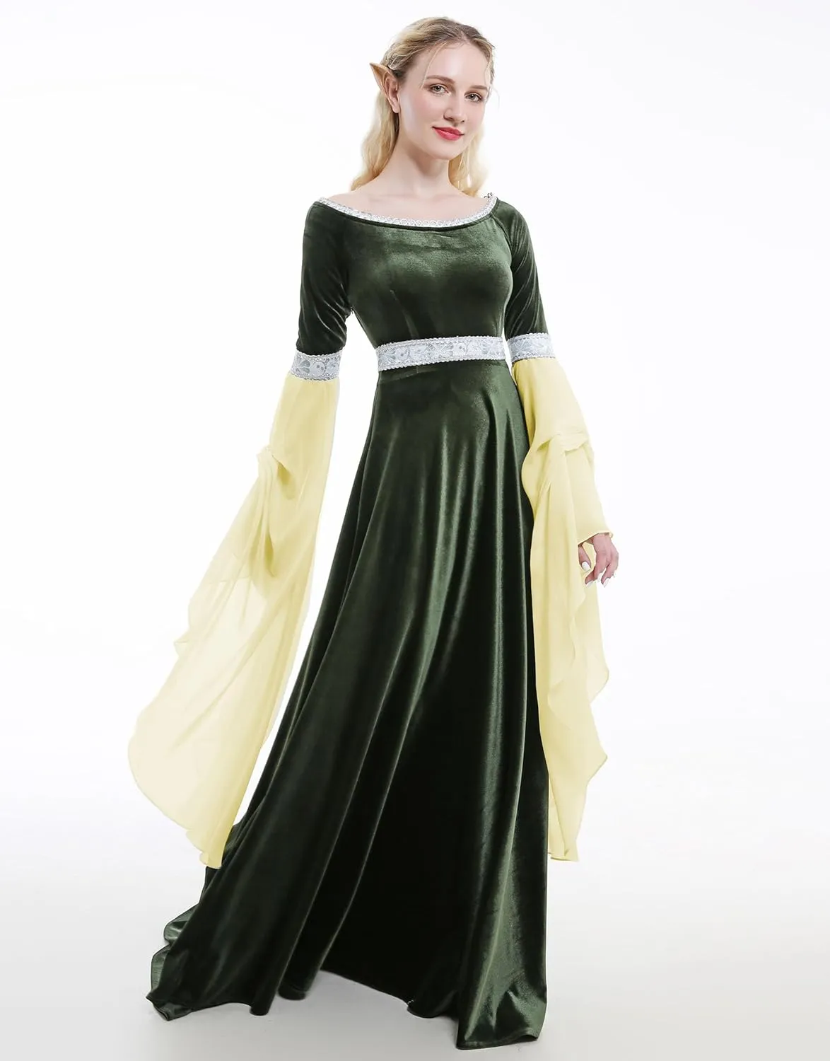 Renaissance Dress Women Retro Velvet Gown Medieval Costume Handmade Fantasy Medieval Dress