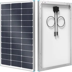 Renogy N-Type 16BB 100W Solar Panel, 12V 100 Watt Solar Panel 25% High-Efficiency, PV Module Power Charger for RV Marine Rooftop Farm Battery and Other Off-Grid Applications