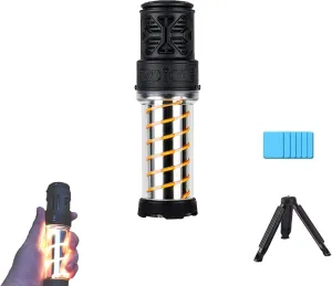Repelix, Repelix M Pro, New Portable Integrated Camping Light with 6 Pads and a Stand, Five Adjustable Levels Lightweight Waterproof Emergency Light, USB Charing for Indoor, Backyard (Black)