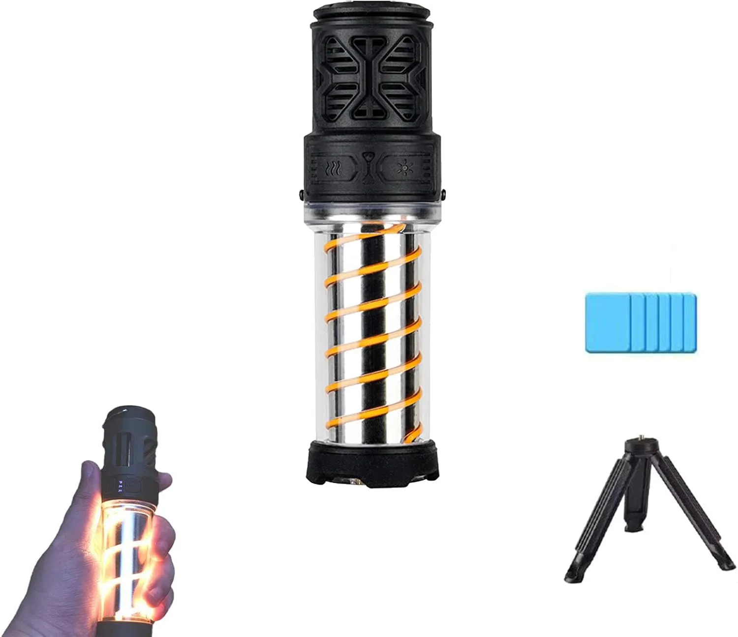 Repelix, Repelix M Pro, New Portable Integrated Camping Light with 6 Pads and a Stand, Five Adjustable Levels Lightweight Waterproof Emergency Light, USB Charing for Indoor, Backyard (Black)