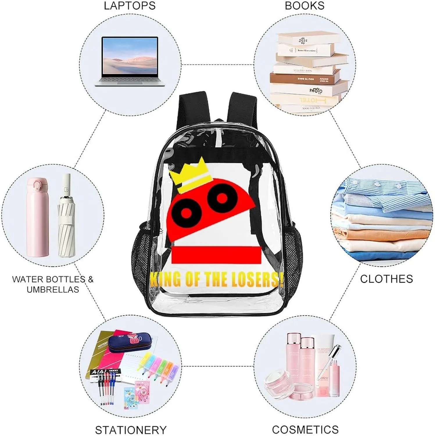 Repo Robot Game Transparent Backpack Cute Large Capacity Laptop Backpack Travel Backpack For Unisex 17in