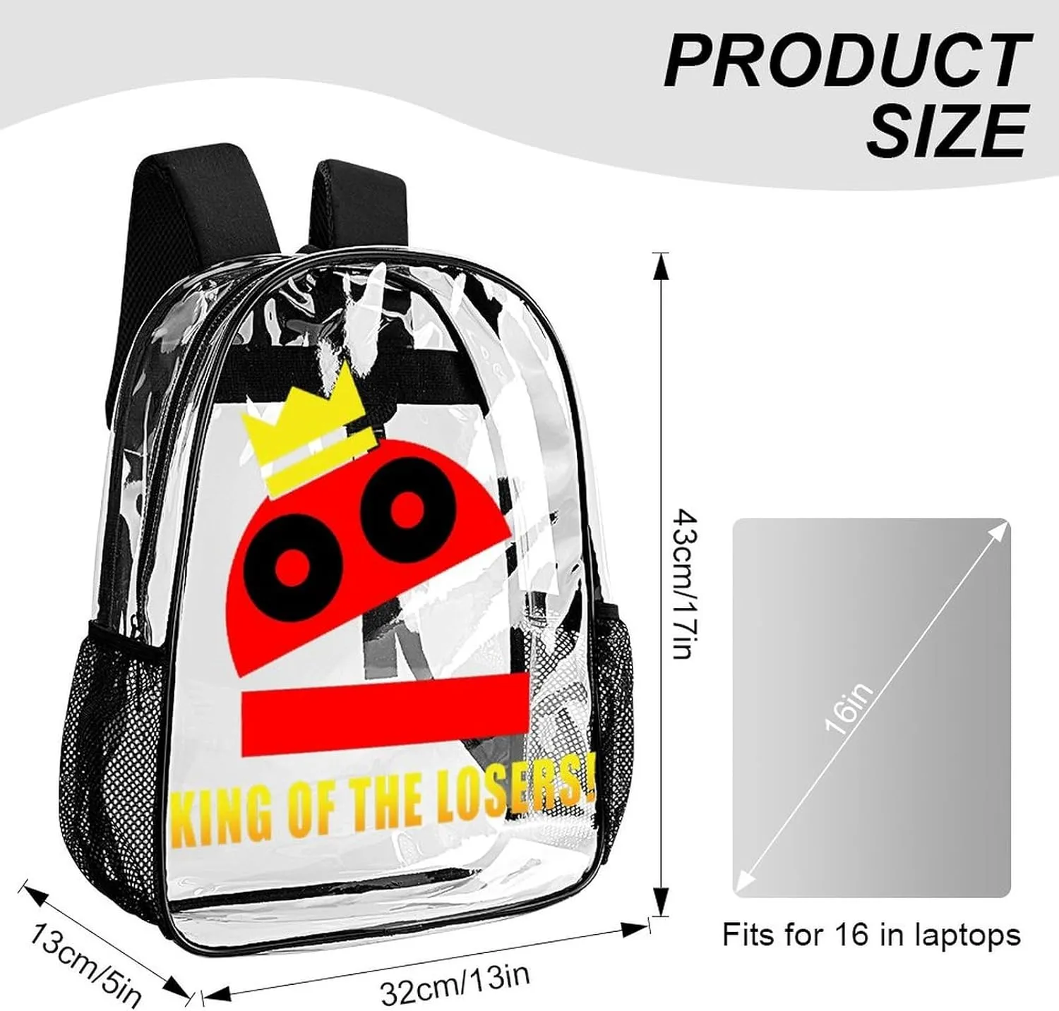 Repo Robot Game Transparent Backpack Cute Large Capacity Laptop Backpack Travel Backpack For Unisex 17in