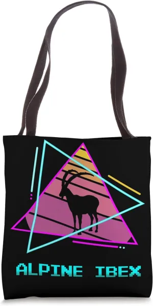 Retro Alpine Ibex Tote Bag