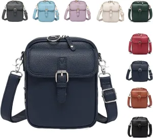 Retro Double Layer Large Capacity Mini Messenger Bag Lightweight Mobile Phone Wallet Money Clip Shoulder Bag with Card Slot