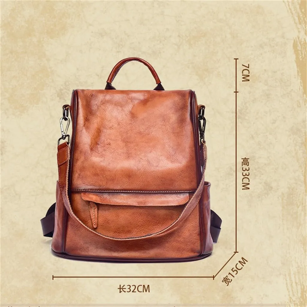 Retro Shoulder Bag Anti-theft Backpack Large Capacity Leisure Men And Women Applicable