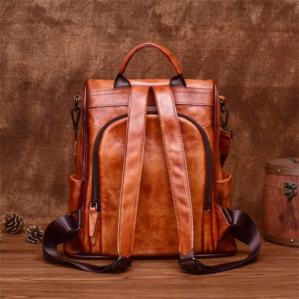Retro Shoulder Bag Anti-theft Backpack Large Capacity Leisure Men And Women Applicable