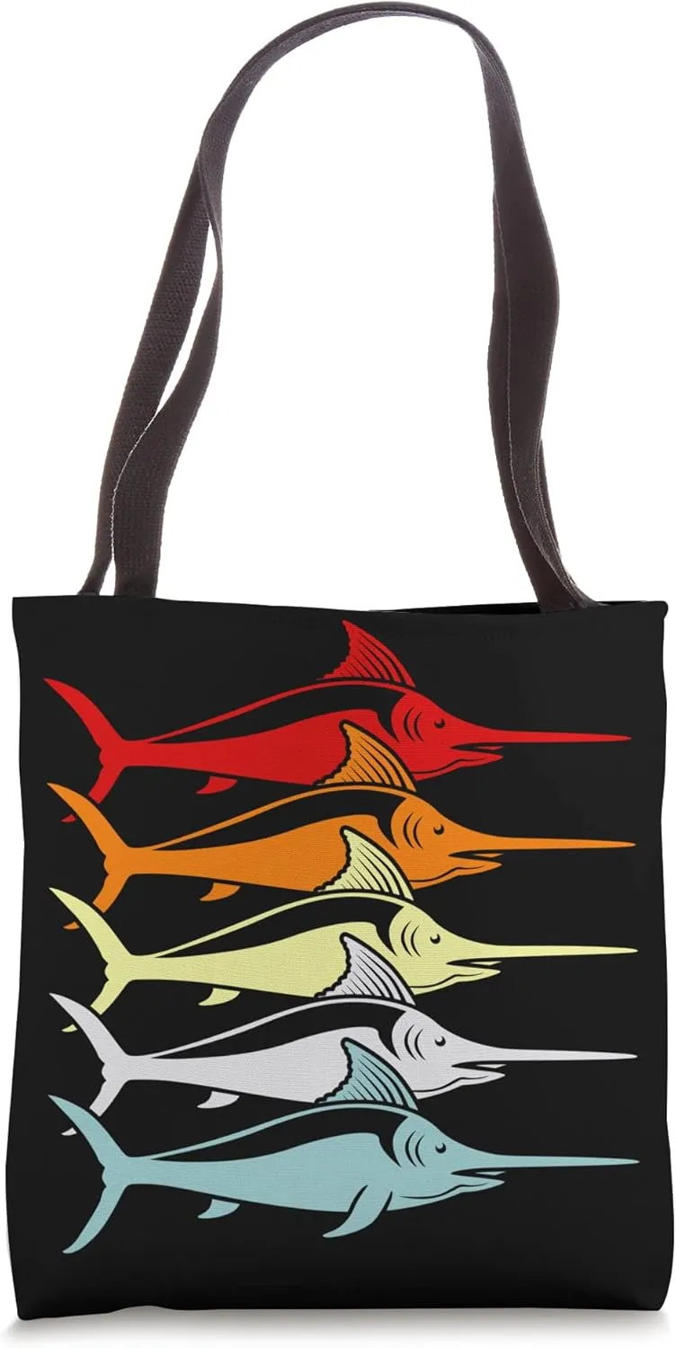 Retro Swordfish Tote Bag