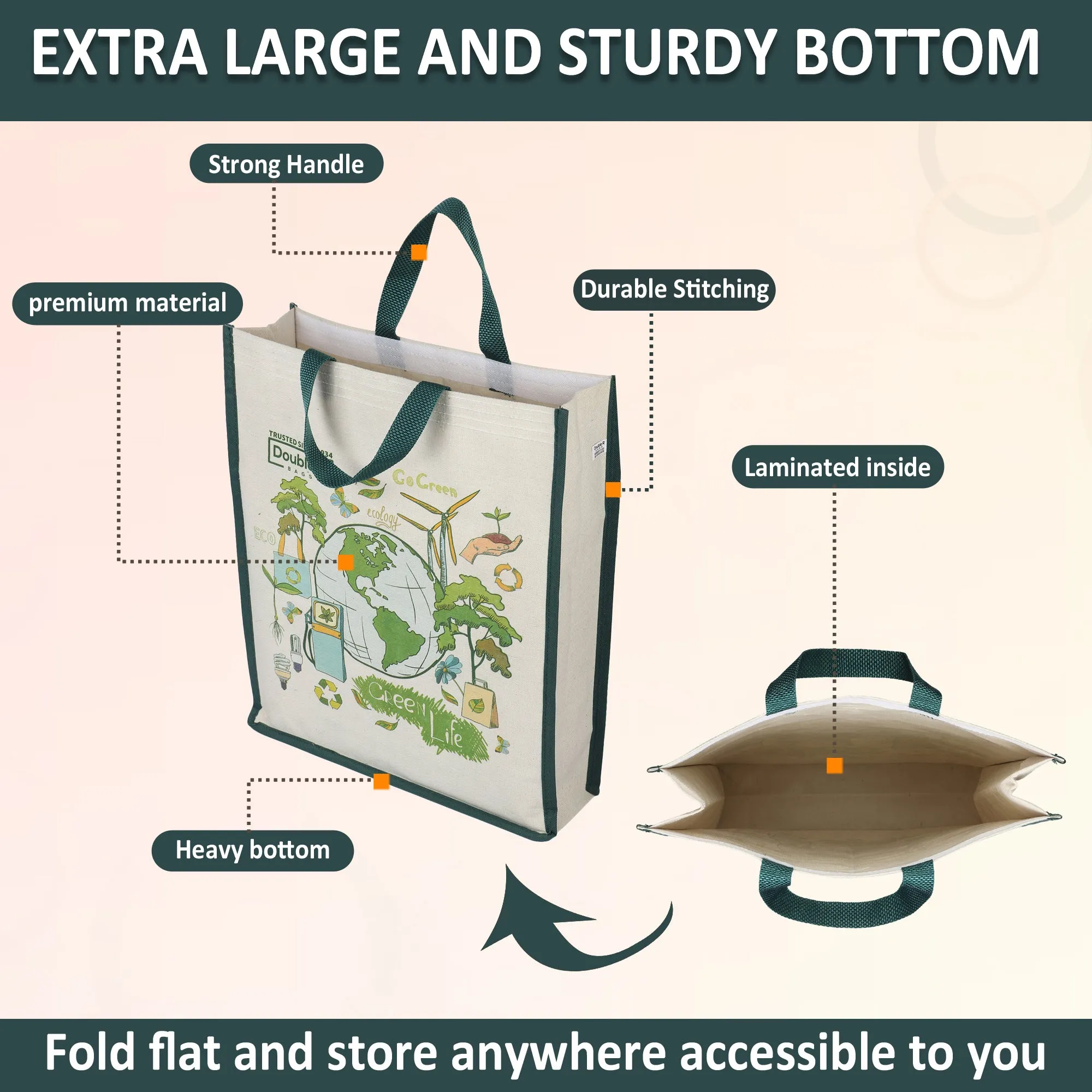 Reusable Shopping Cotton Canvas Bags Kitchen Essentials Grocery Vegetable Bag