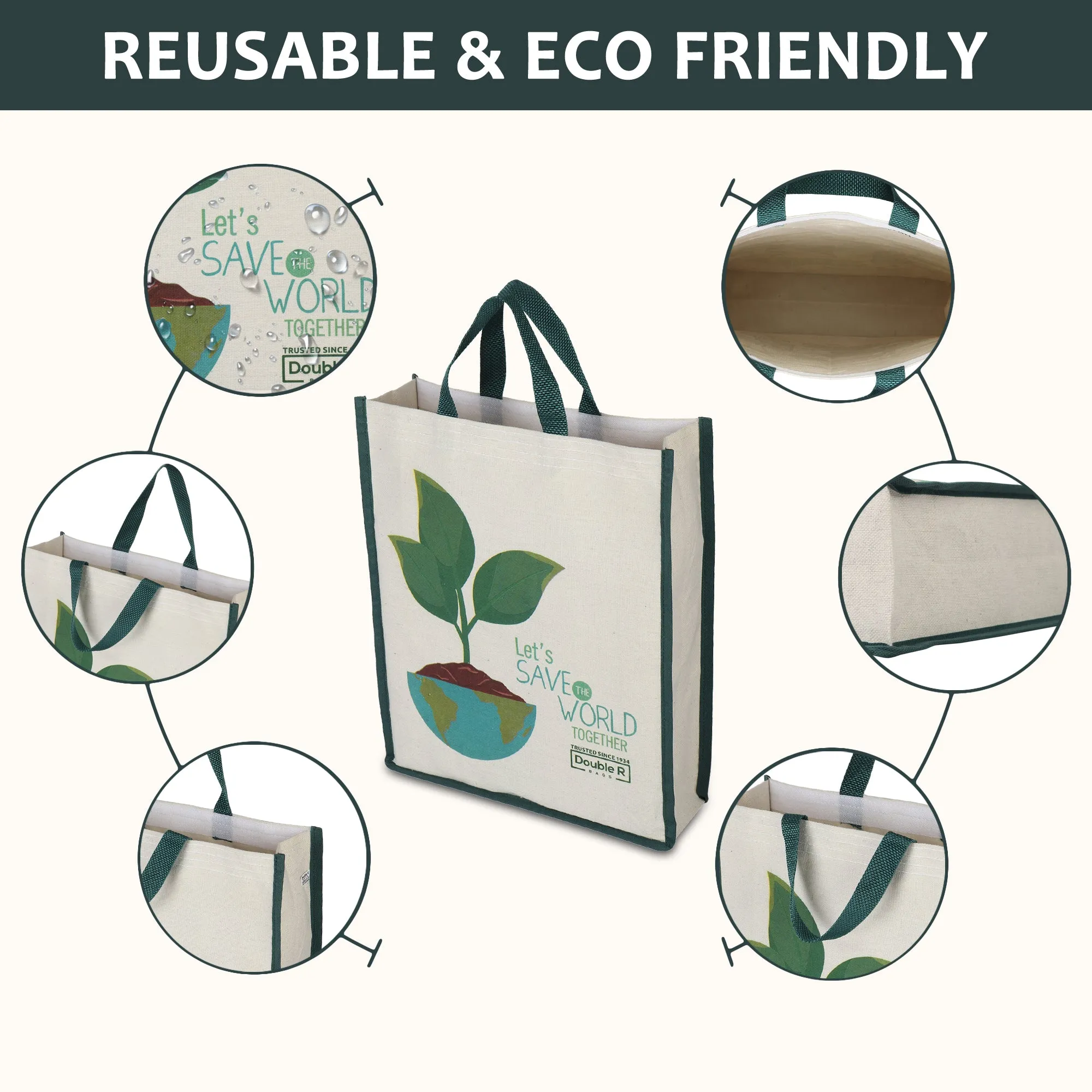 Reusable Shopping Cotton Canvas Bags Kitchen Essentials Grocery Vegetable Bag