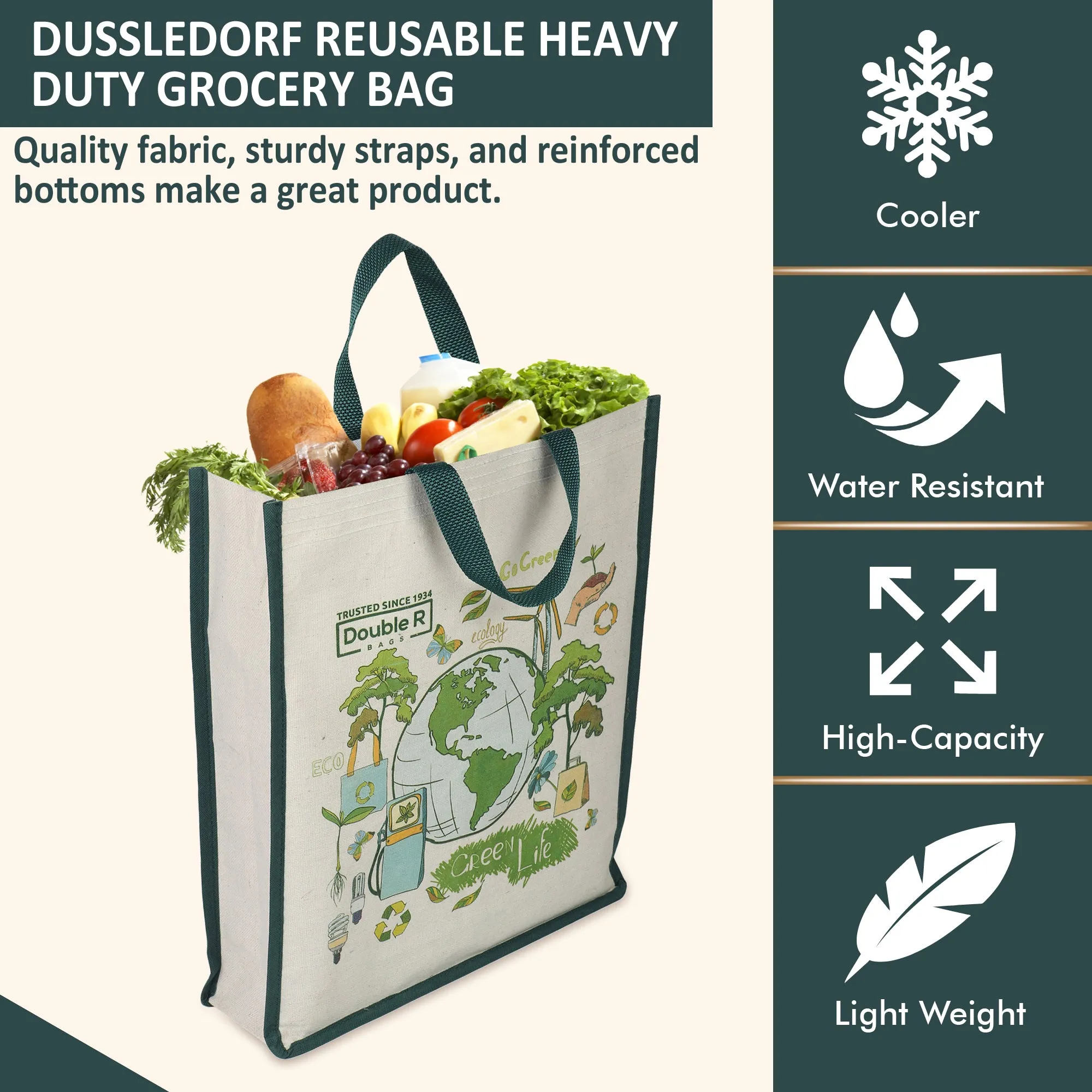 Reusable Shopping Cotton Canvas Bags Kitchen Essentials Grocery Vegetable Bag