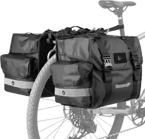Rhinowalk Bike Pannier Bag 40L Double Pannier Bags Saddle Bags Carrying Handle With Reflective Trim Professional Cycling Accessories-Black