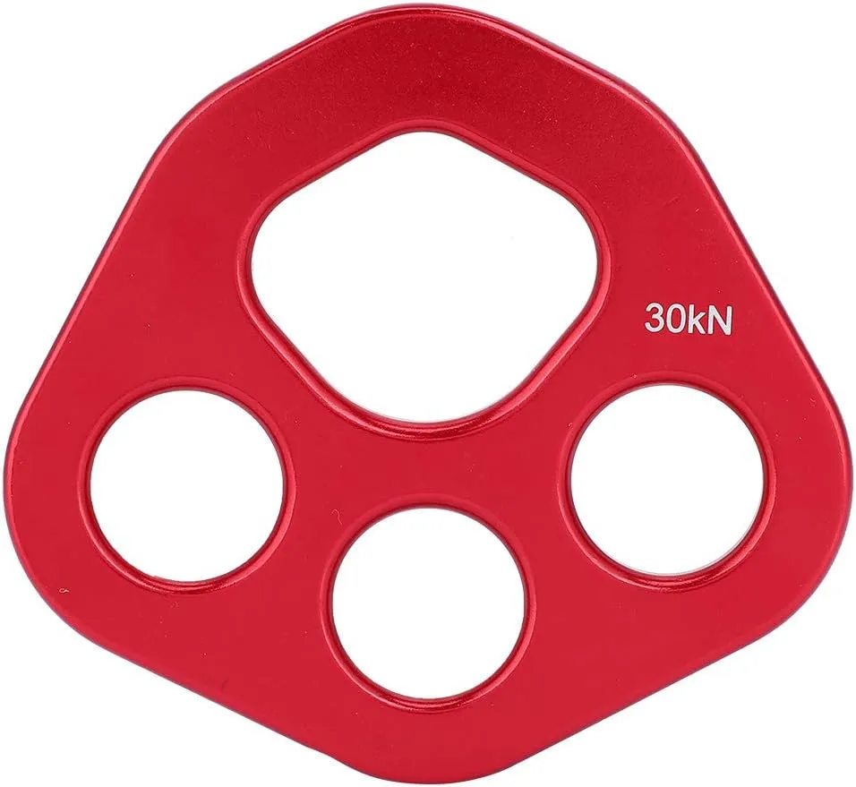 Rigging Plate, Aluminum Multi Anchor Plate for Rock Climbing Descender with 4 Holes Plate Rigging Anchor Plate for Rock Climbing, Rescue